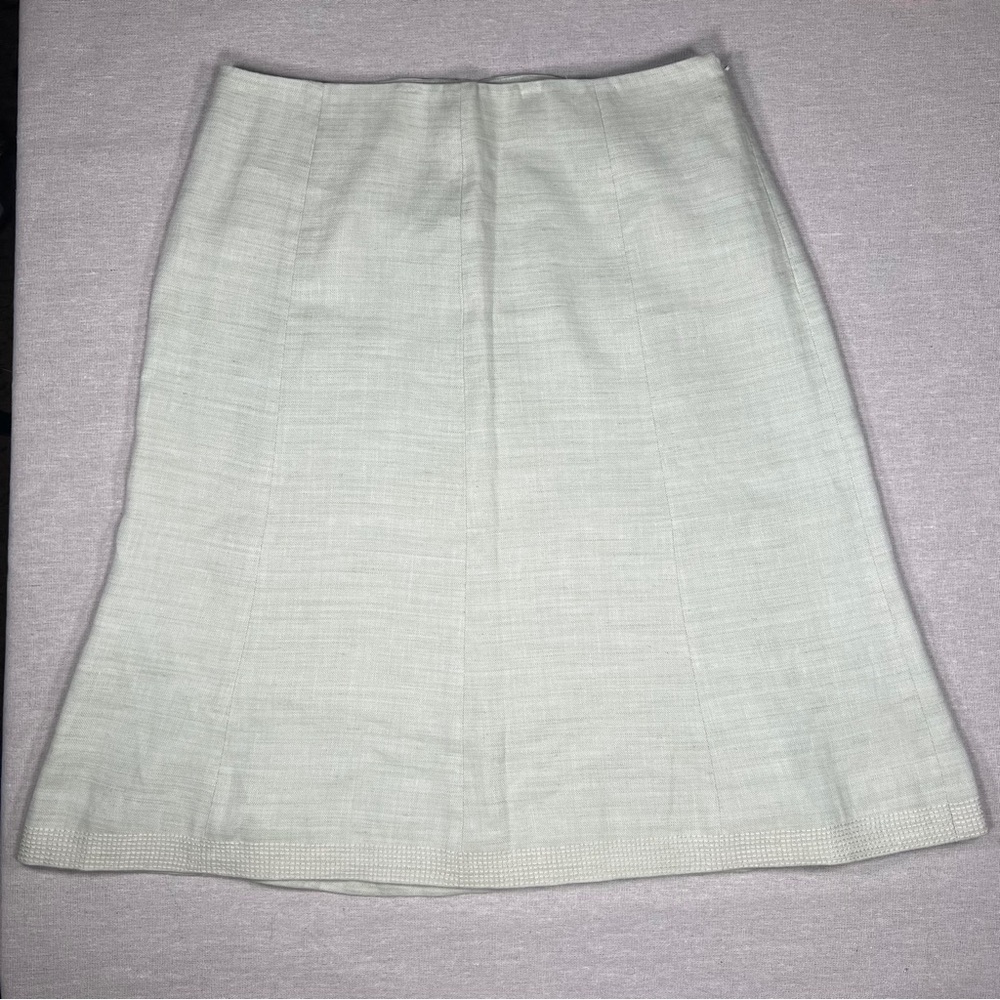 Ann Taylor LOFT Green A-line Linen/Rayon Skirt - Size 4